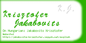 krisztofer jakabovits business card